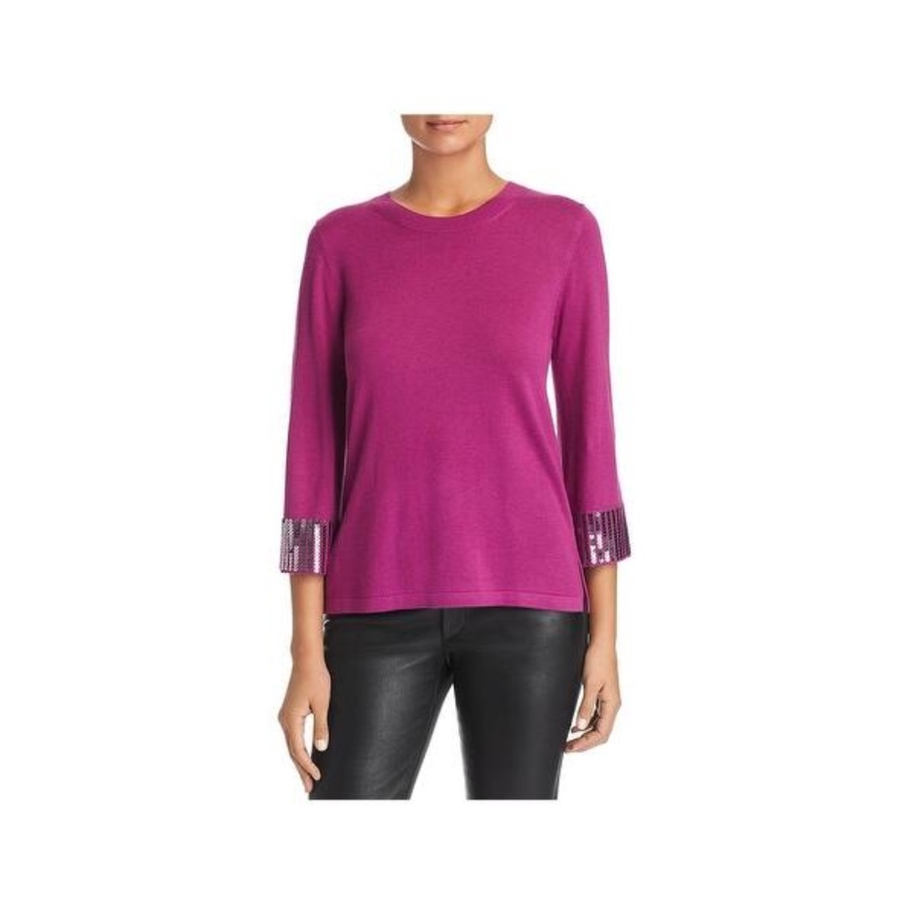 Le Gali Isabella Sweater Sequin Trim Cuffs S